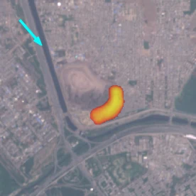 VayuNetra plume mask over Bhalswa on 18 May 2025